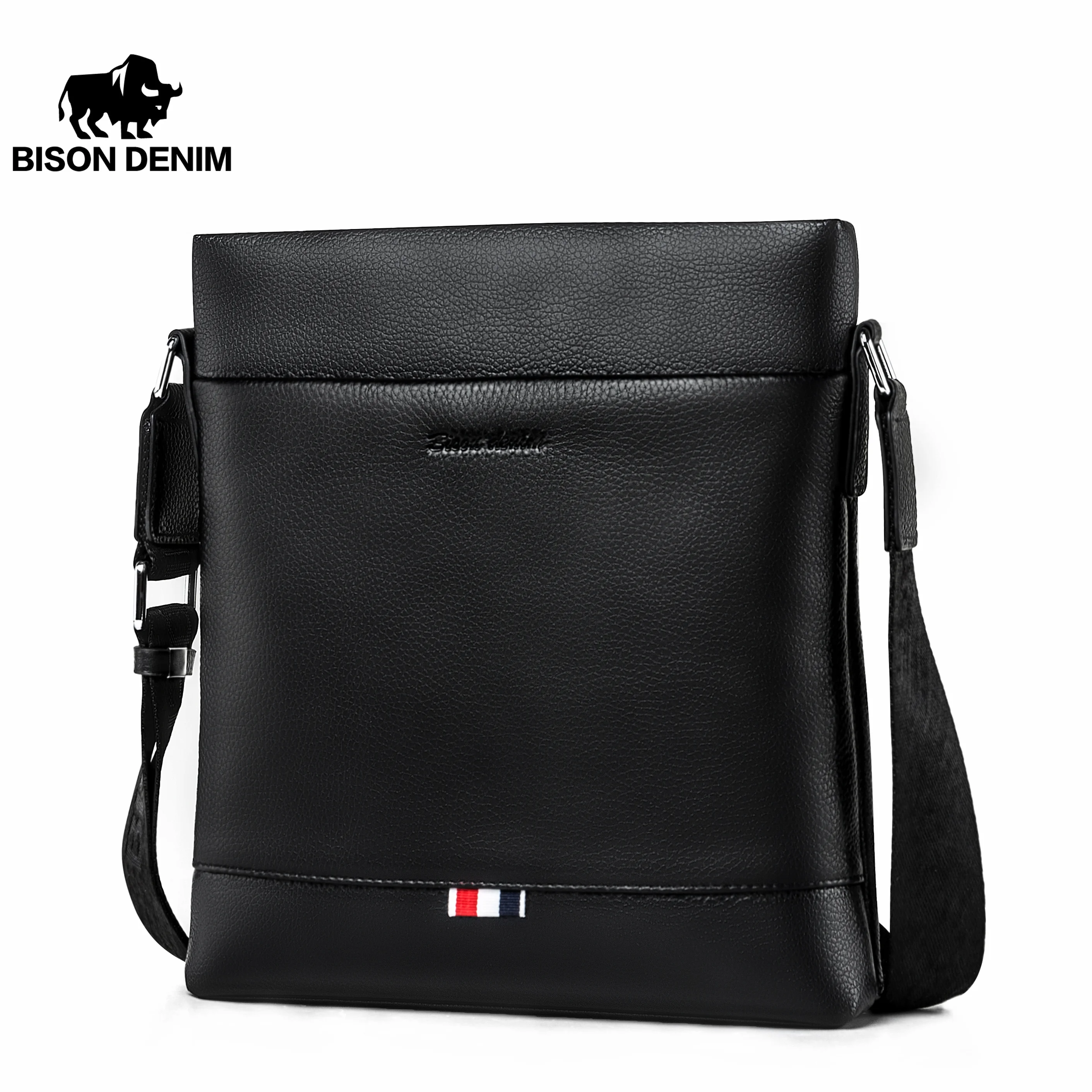 Bison Denim Echt leder Männer Umhängetasche Arbeit Business Umhängetasche lässige Seiten taschen Luxusmarke bestes Geschenk Ehemann Vater