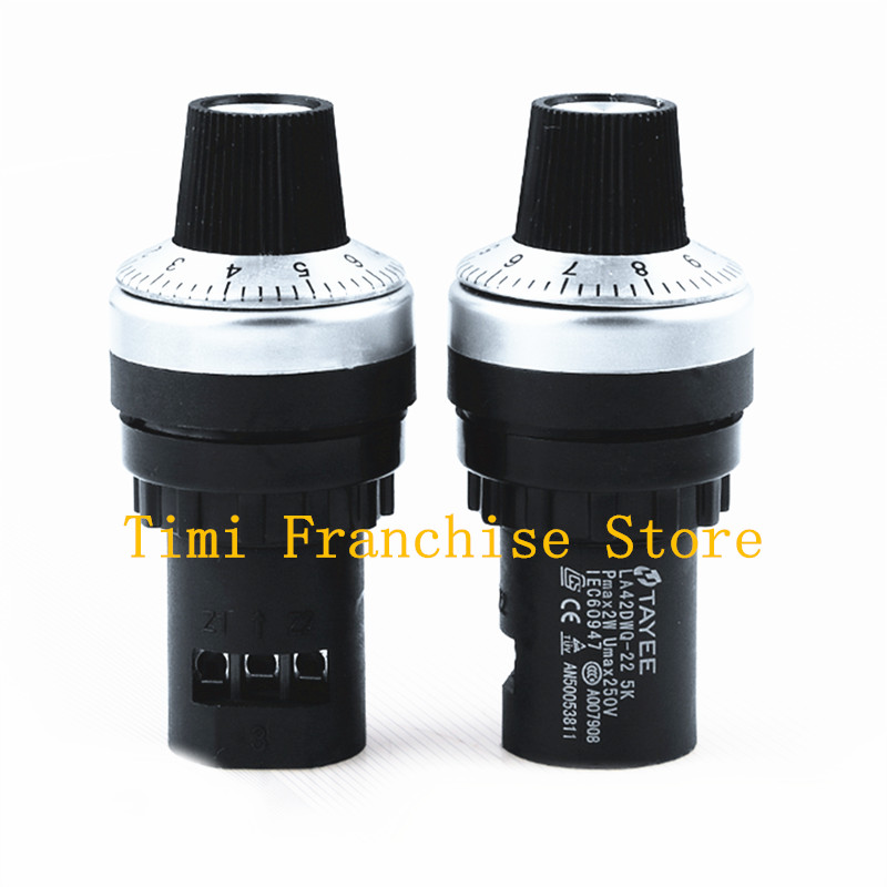 LA42DWQ-22 1K 2K 4.7K 5K 10K 20K 50K 100K 200K 500K 22mm de diamètre Pots potentiomètre rotatif convertisseur régulateur onduleur 20MM