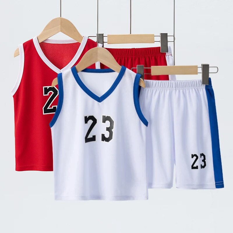 2/4 個夏の子供の速乾性スポーツスーツ男の子カジュアルボールノースリーブ Tシャツ女の子ジョーカー混合色の組み合わせショーツ