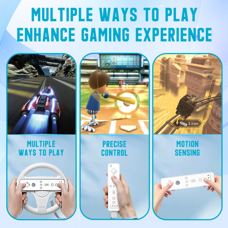 Контроллер 2 в 1 для Nintendo Wii Consloe Optional Motion Plus, беспроводной пульт дистанционного управления, джойстик с силиконовым чехлом, игровые аксессуары