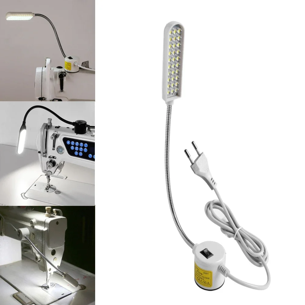 LED Sewing Machine Lamp 360 Flexible Adjustable Gooseneck Work Lamps Industrial Lights with Magnetic Base for Workbench New 2024
