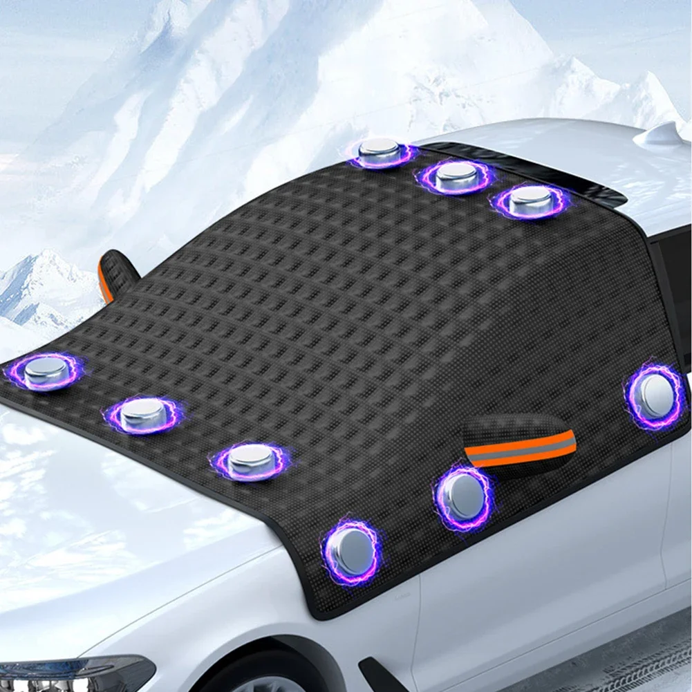 Durable Polyester Car Windshield Snow Cover  Winter Frost Protection with Magnetic Closure Fits Most Vehicles Windshield Cover