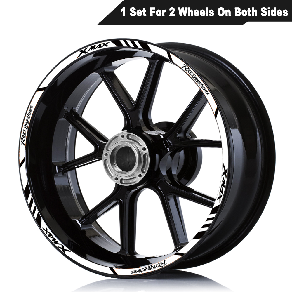 Para XMAX xmax 125 250 300 pegatinas reflectantes para ruedas de motocicleta vinilo llanta de Scooter calcomanía cinta a rayas Accesorios