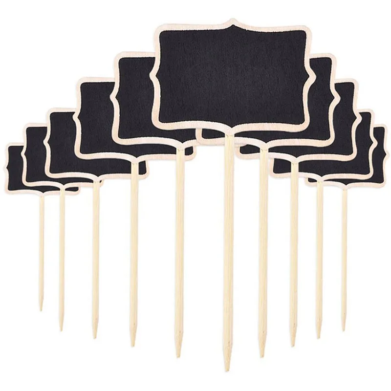 10 Cái/lô Vườn Hoa Dấu Hiệu Đánh Dấu Blackboards Vật Trang Trí Thức Ăn Mini Nhãn Bảng Viết Phấn, Tin Nhắn Ghi Chú Bảng, Trang Trí Tiệc