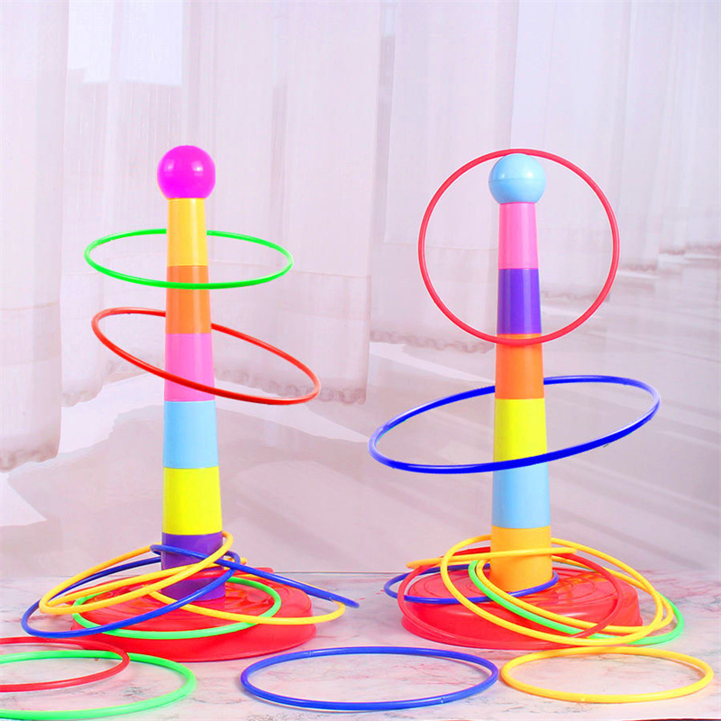 เด็กโยนวงกลมเกม Ferrule ซ้อนของเล่นสนุกในร่มกลางแจ้งเด็ก Interactive วงกลมชั้น Early Education ของขวัญ