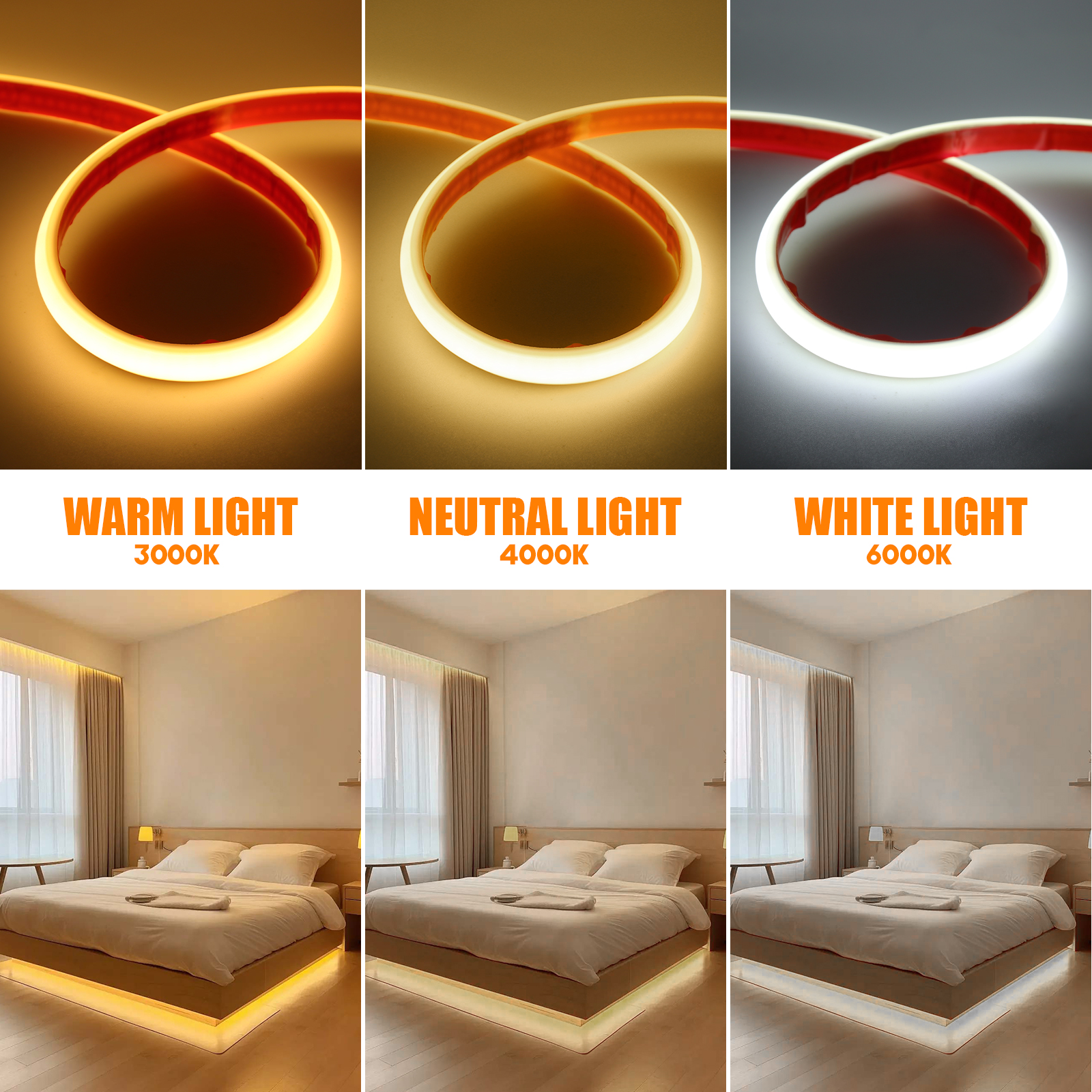 220V Dimmable COB LED Neon Strip Light 288Leds/M IP67 With Switch/Dimmer EU Plug Flexible Adhesive Tape for Home Garden Lighting