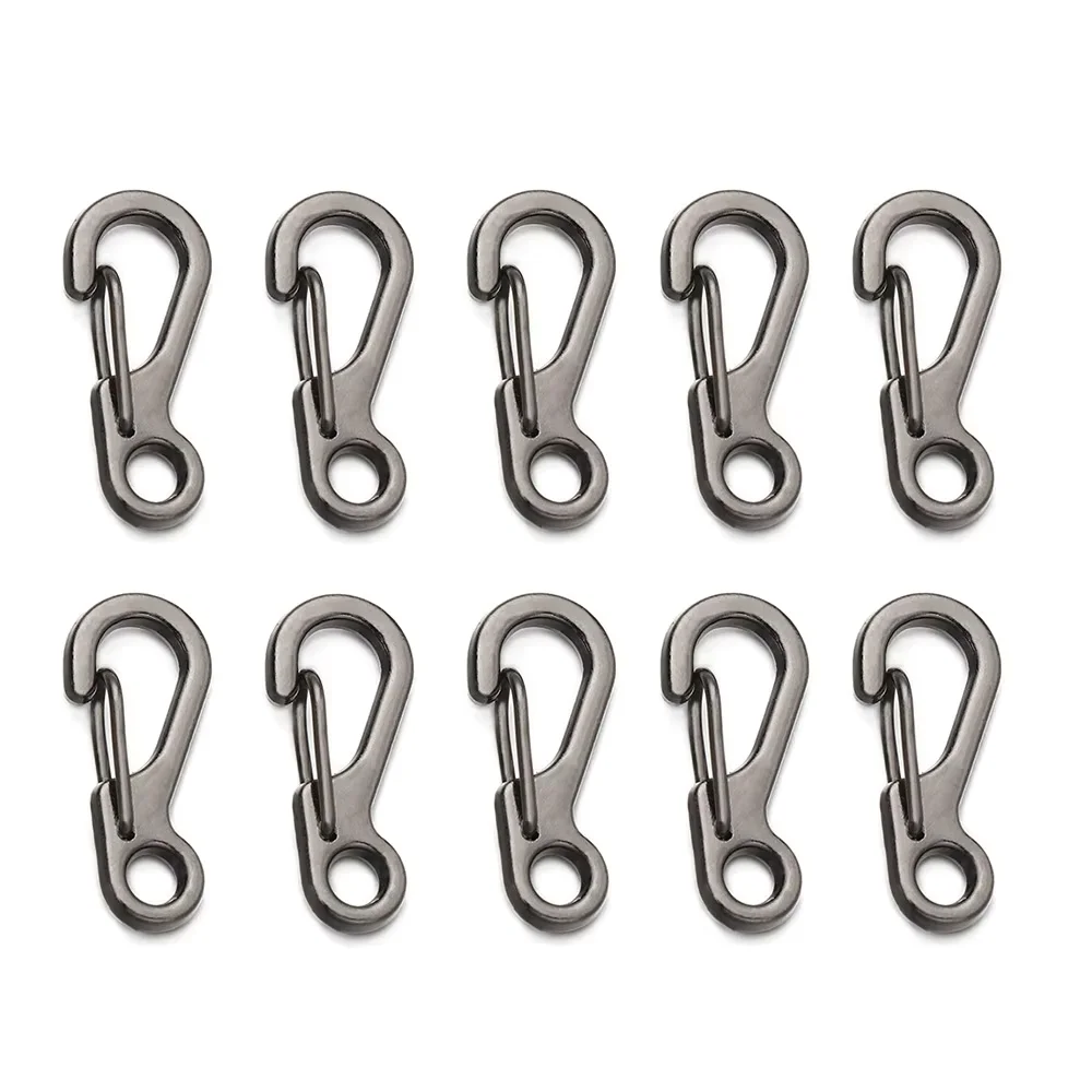 4/10 Uds mosquetón anillo en D llavero Clips de resorte Mini hebilla colgante de aleación de aluminio equipo EDC de supervivencia herramienta de llavero para acampar al aire libre