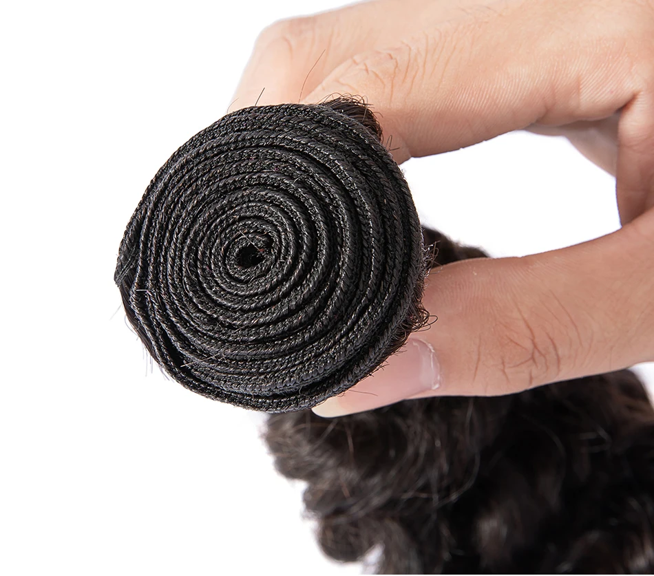 NextFace-extensiones de cabello humano brasileño ondulado, mechones de cabello rizado ondulado profundo de Color Natural, mechones tejidos de cabello grueso
