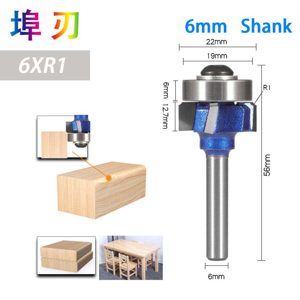 6Mm/6.35Mm/8Mm Vỏ Z4 Góc Tròn Router Bit R1 R2 R3 Viền Viền Gỗ cối Xay Cổ Điển Cắt Bit Cho Gỗ LT096