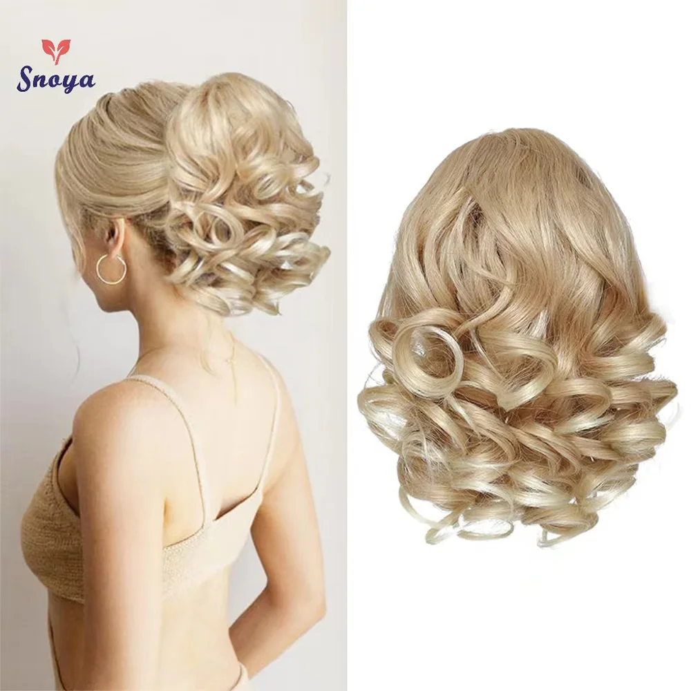 Grampo sintético curto dos extensões do rabo de cavalo do cordão encaracolado em extensões do cabelo elegante para o uso diário