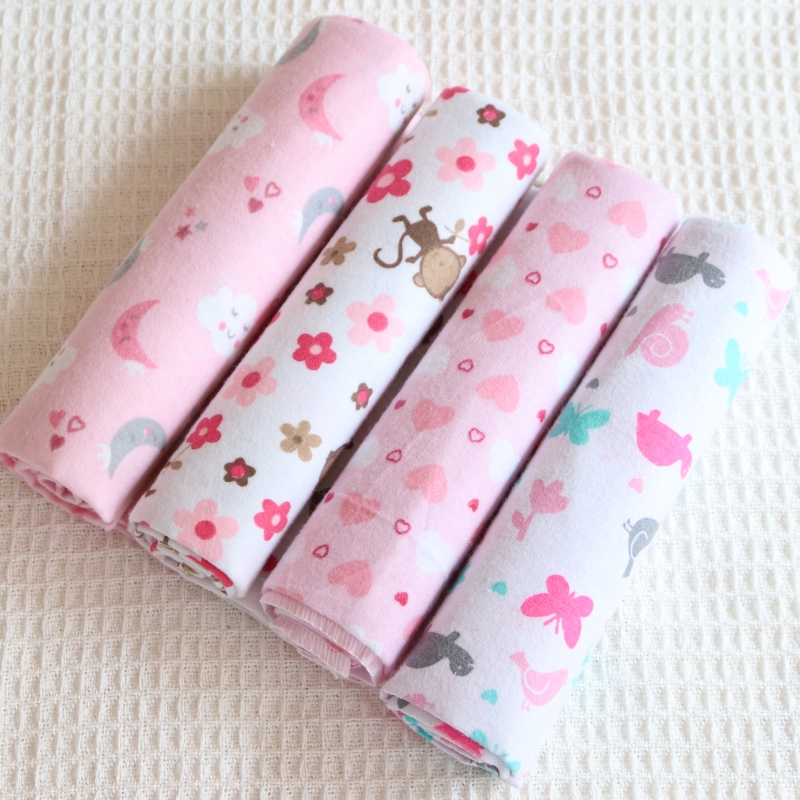 4 sztuk/paczka 100% bawełniane pieluchy flanelowe Supersoft odbiorczy kocyk dla dziecka noworodka Wrap Print prześcieradło dla dziecka 76x76cm kocyk do przewijania