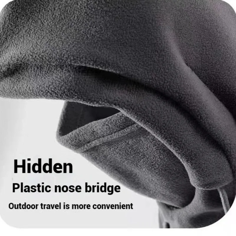 ขี่หมวกอบอุ่นฤดูหนาวพร้อมหน้ากากและคออุ่น 3-in-1 Balaclava กันลมสําหรับผู้ชายและผู้หญิงขี่จักรยานป้องกันสภาพอากาศหนาวเย็น