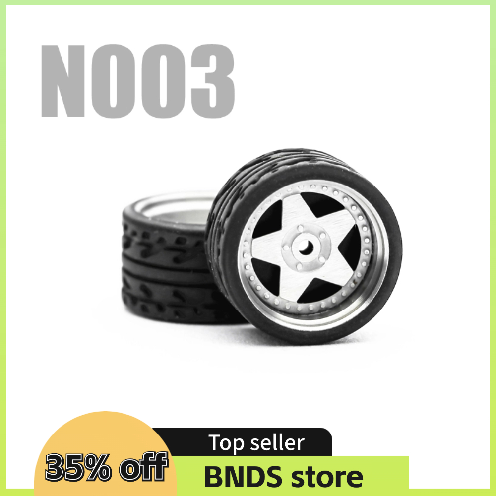Carlomo 1/64 rodas para modelo de carro classe N conjuntos detalhados com pneus de borracha montagem jantes Tomica Hot Wheels 4 peças conjunto