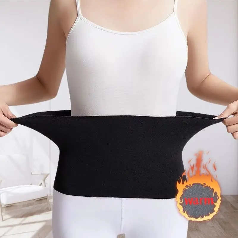 Thicken Thermal Fleece Waist Protector Cummerbund Lumbar Support Belt Abdominal Stomach Protector Wrap Band Belly Protector