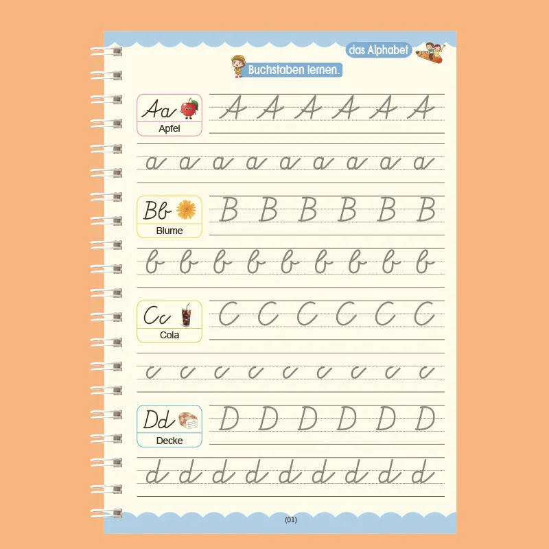 German Magic Books for Children Alphabet Reusable Handwritten Magic Notebook Writing for Calligraphy Set Montessori Copybook