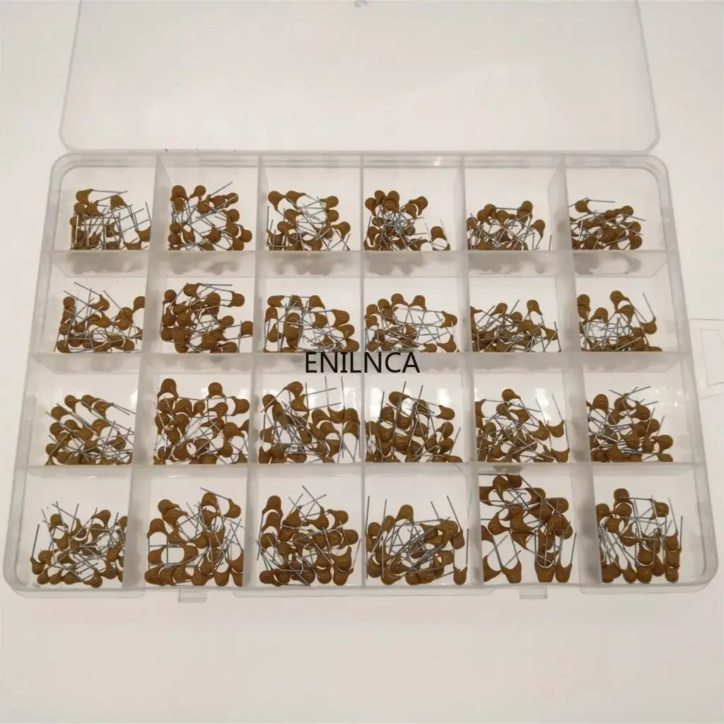 24 Werte * 20 Stück = 480 Stück monolithischer Keramikkondensator 10 pF ~ 10 uF, Keramikkondensator-Sortiment-Kit 1 UF 100 NF 330 NF 0,1 UF 102 104 105