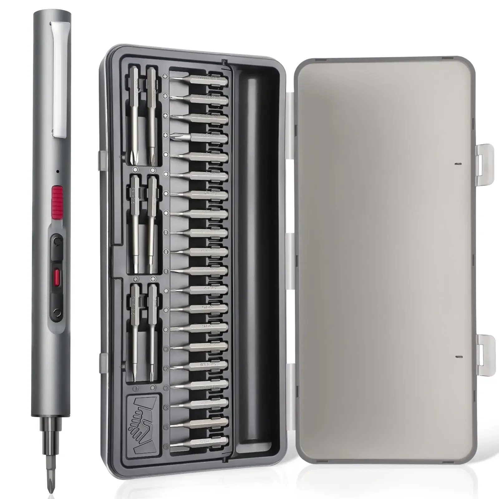 CreationSpace Mini destornillador eléctrico recargable portátil pequeño Kit de destornillador eléctrico inalámbrico con herramienta de reparación de luz LED