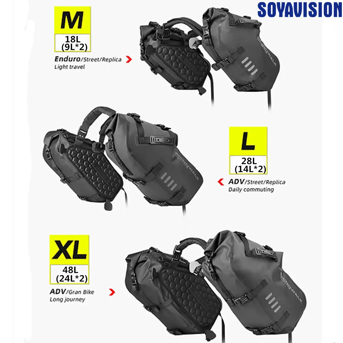 18L 28L 48L Motorrad Satteltasche Anti-Vibration Motor Seitentaschen Umhängetasche Universal Motorrad Packtaschen Seitenaufbewahrung Gepäck
