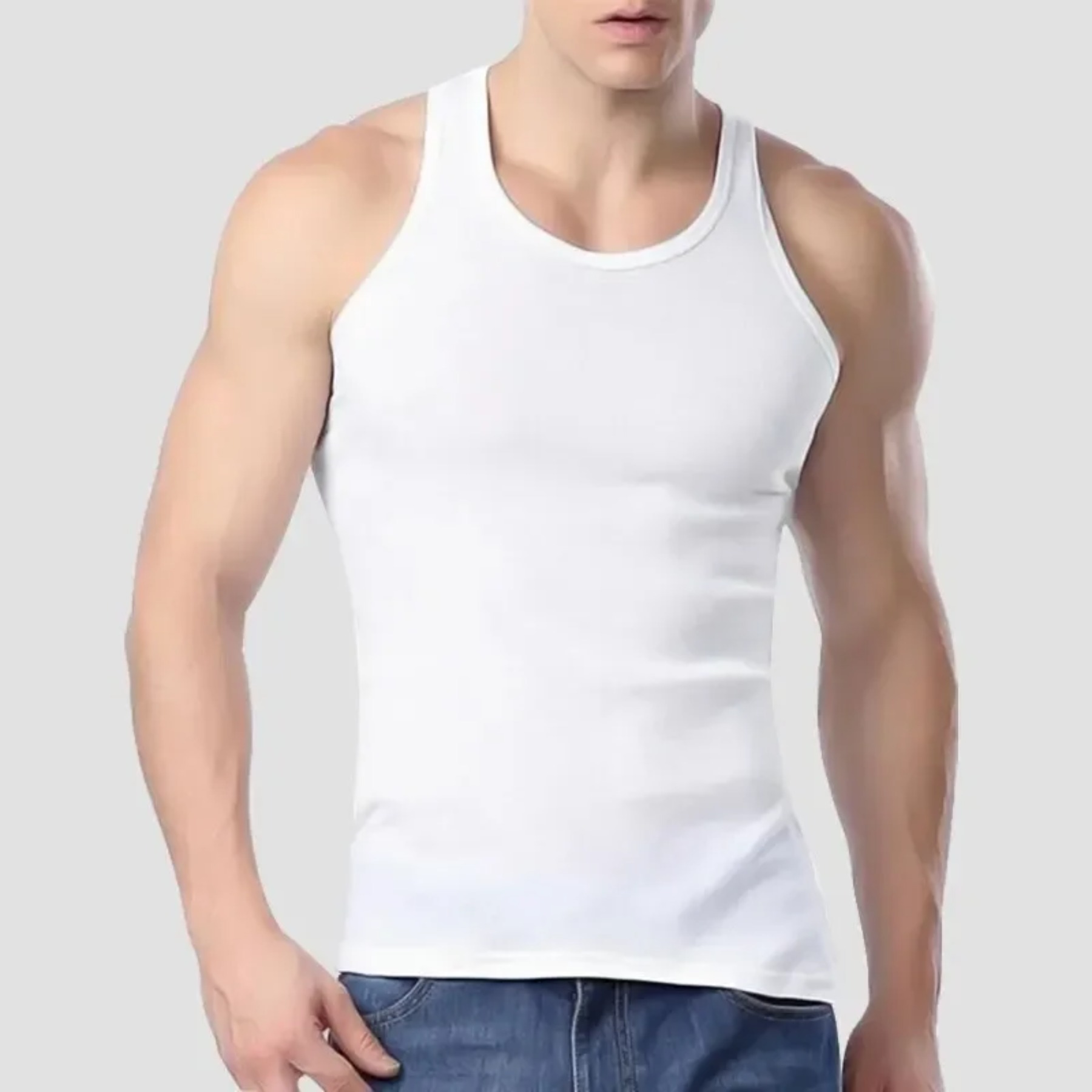 2025 Gilet attillato in cotone leggero estivo da uomo nuovo, pigiama casual per la famiglia, top attillato per esterni, gilet traspirante ad asciugatura rapida
