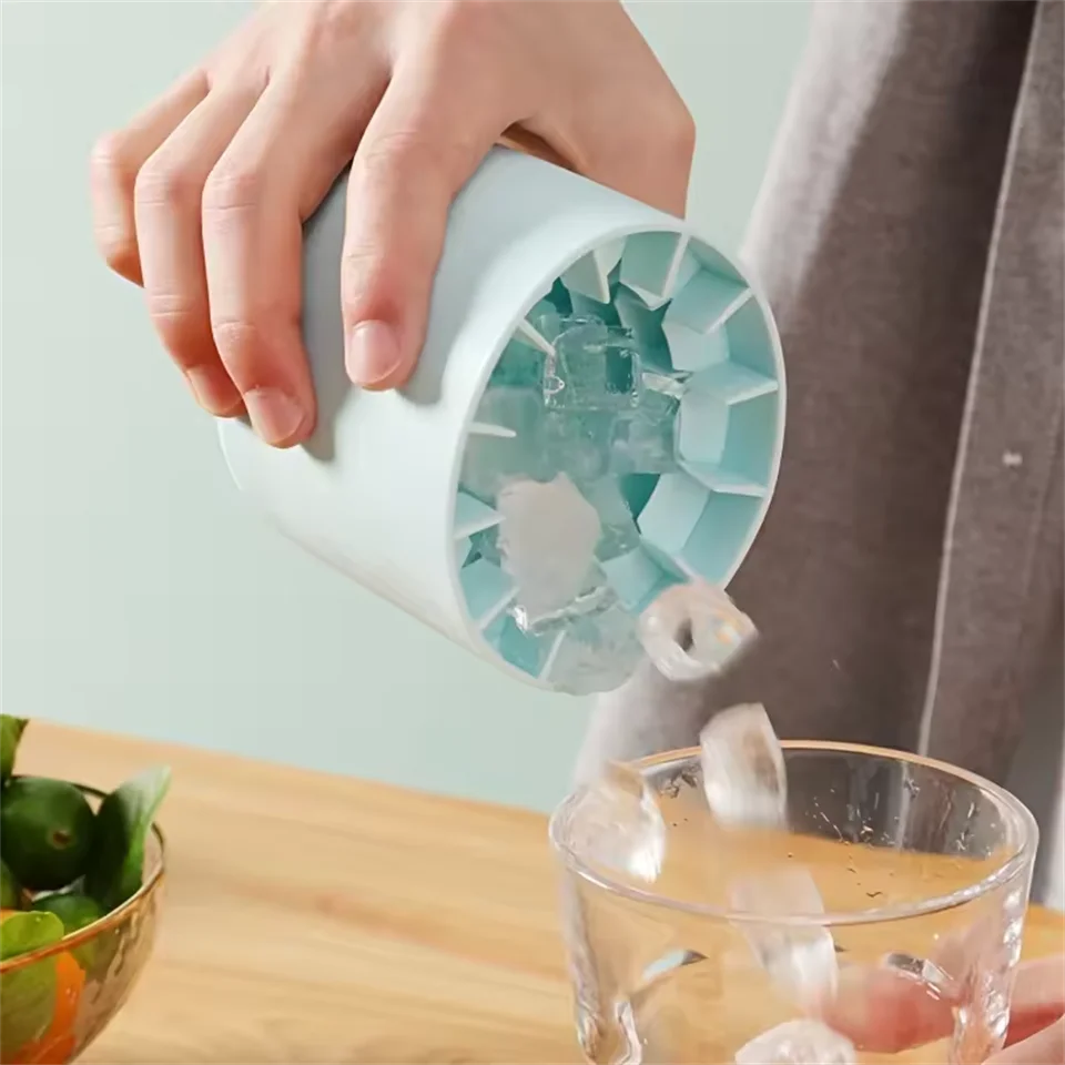 Hacer molde para cubitos de hielo, cubo de hielo, molde para tazas, grado alimenticio, congelación rápida, máquina de hielo de silicona, diseño creativo, tazas cilíndricas, Ultra duraderas