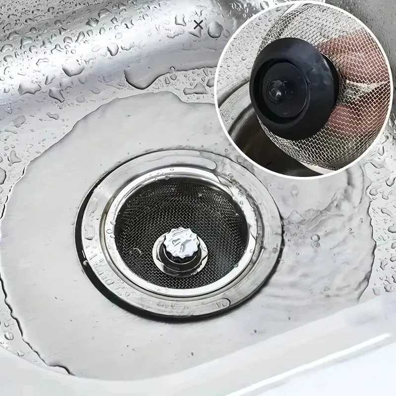 2 conjunto alça rolha pia da cozinha filtro de substituição inoxidável cesta drenagem pia da cozinha conjunto com alça rolha malha
