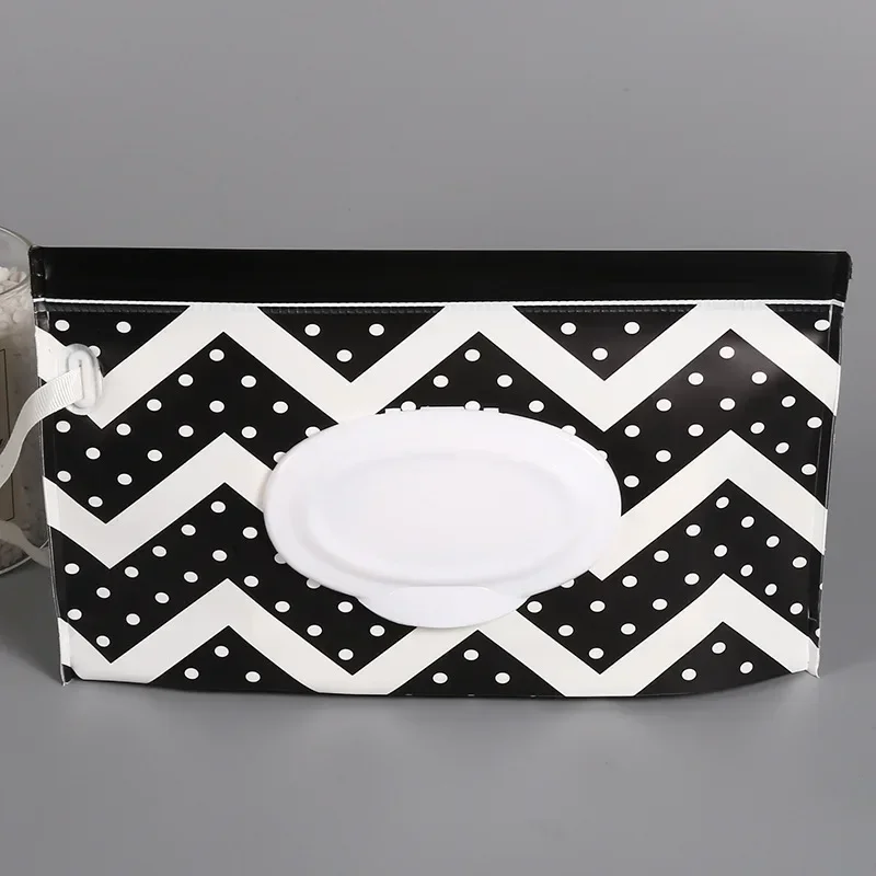 Caja de toallitas húmedas para bebé, toallitas con tapa abatible, con correa a presión, reutilizables, recargables, funda, soporte de transporte, bolsa de accesorio para carrito