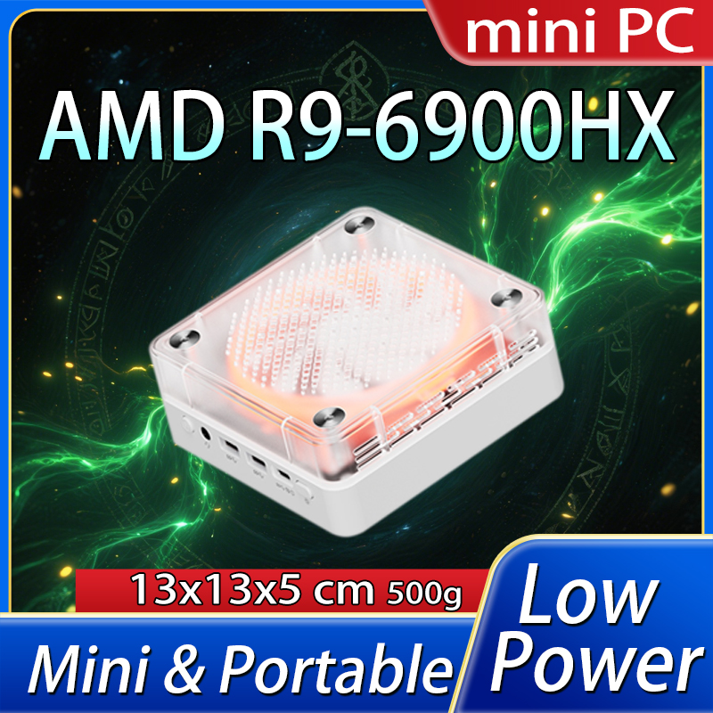 Мини-игровой ПК AMD Ryzen9 6900HX, 32 ГБ/64 ГБ, DDR5, 1 ТБ/2 ТБ SSD, двойной LAN, 2,5 ГБ + 1 ГБ, Wi-Fi6, BT5,2, RGB-подсветка, мини-компьютер