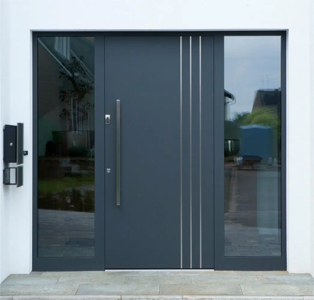 Außeneingangstüren für Zuhause, luxuriöses Design, thermische Unterbrechung, Aluminiumtür, Sicherheit, Haustür, moderne Zugangstüren, individuell