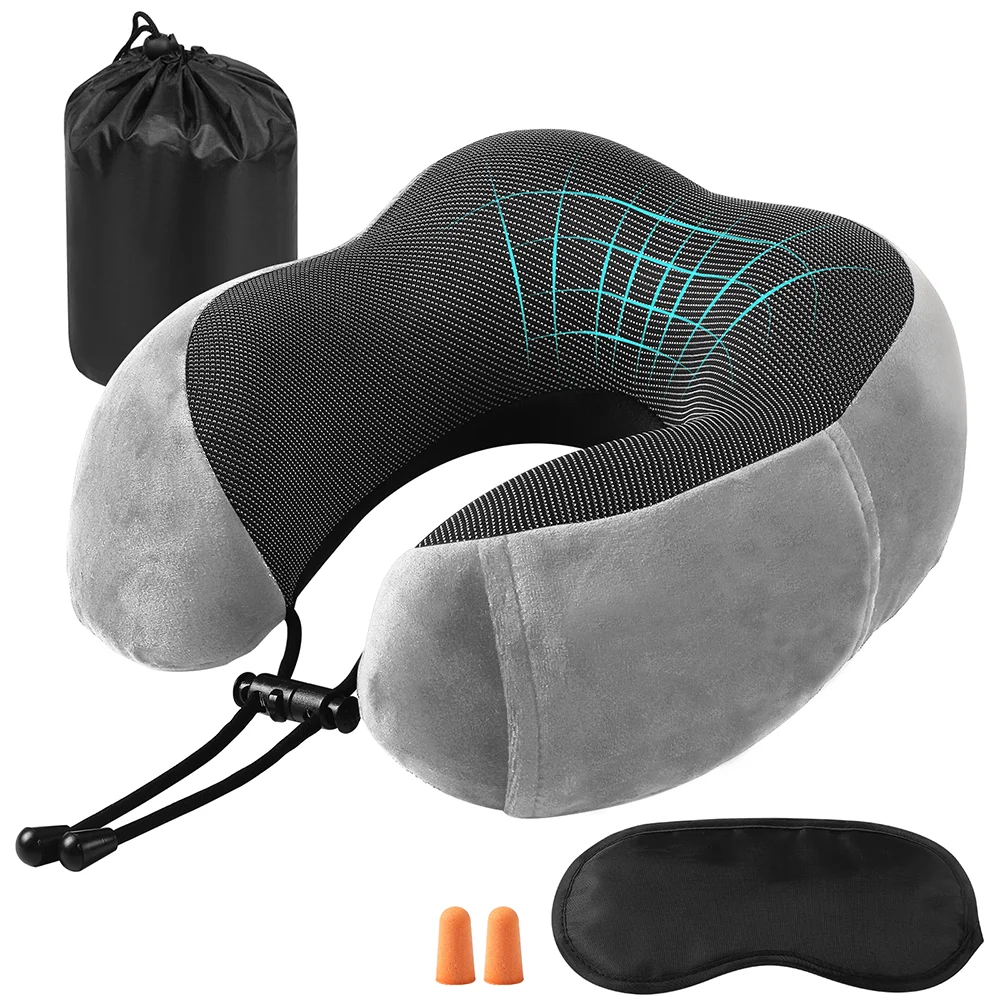 Morbido cuscino da viaggio a forma di U Cuscino per il collo in memory foam per l'assistenza sanitaria da viaggio Cuscino per il collo dell'aereo cervicale