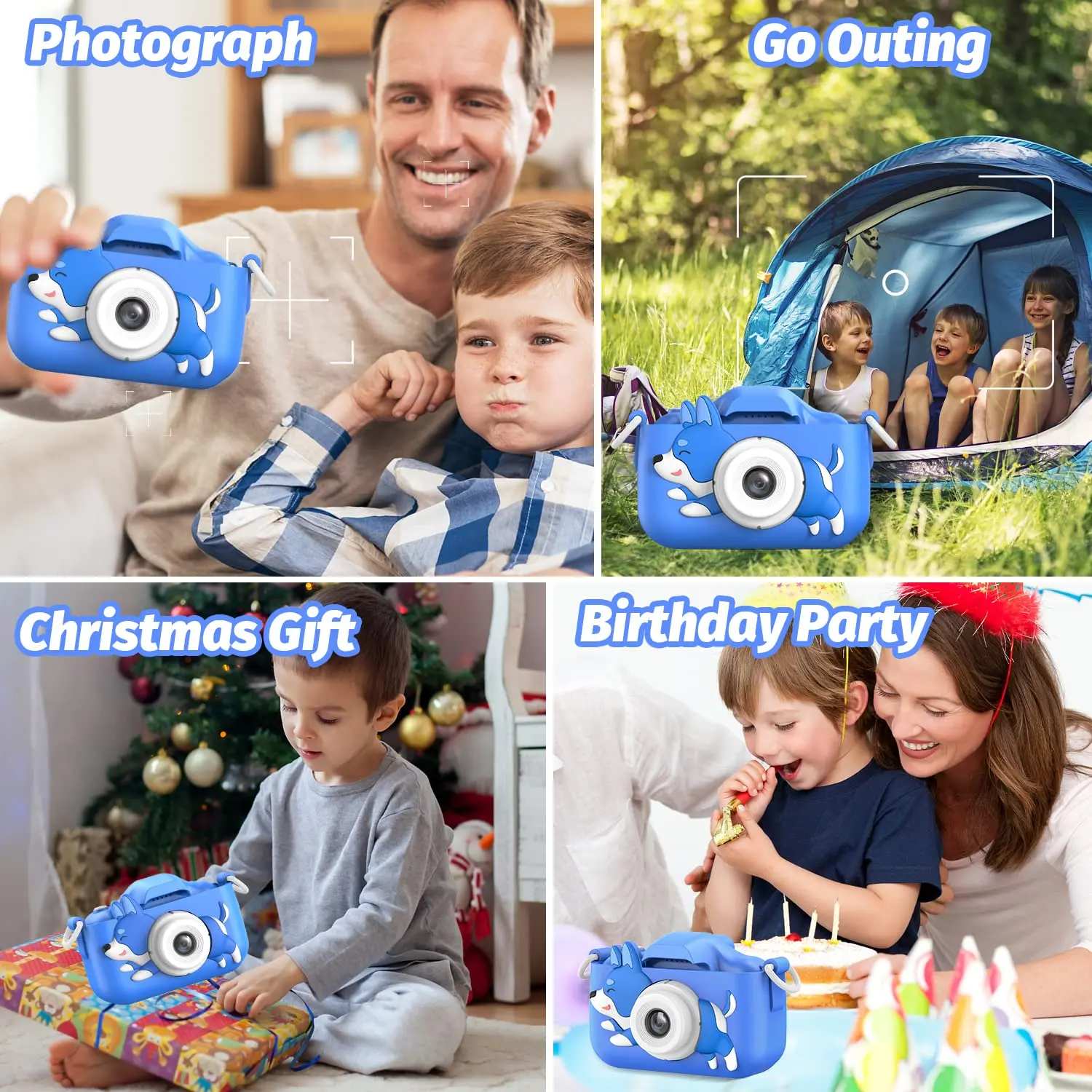 Crianças câmera digital dupla câmera hd 1080p câmera de vídeo brinquedos mini cam display colorido crianças brinquedo para aniversário/presente de natal