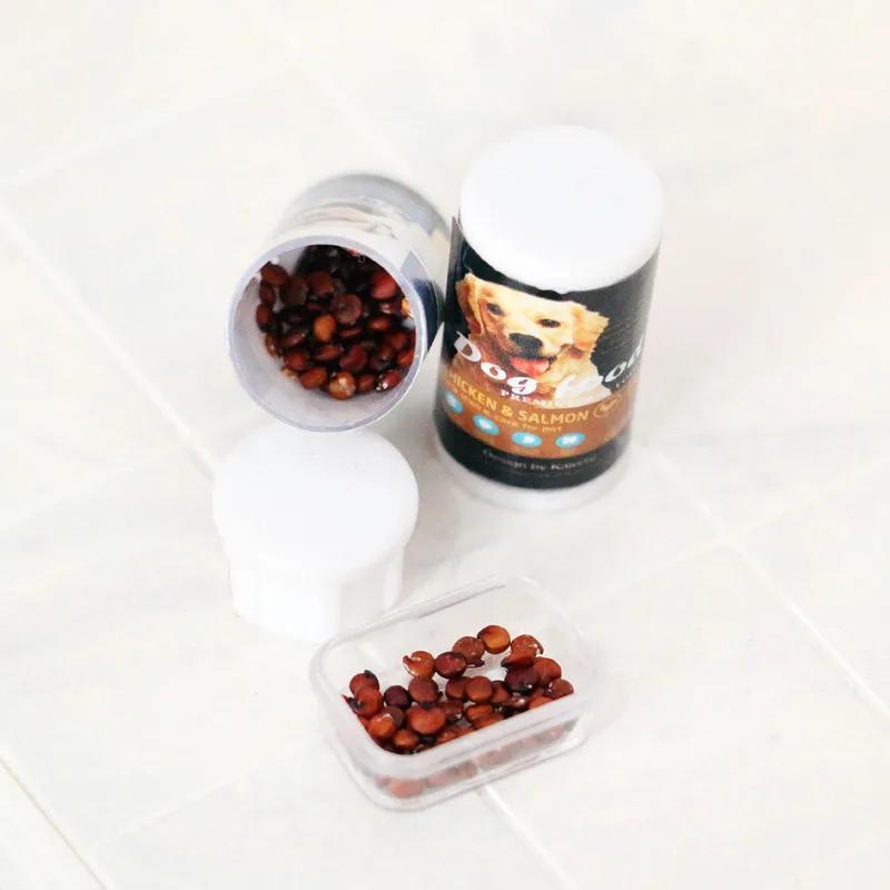 Artículos en miniatura, simulación bonita, Mini perro, gato, modelo de alimentos, juguetes para juego de imitación para muñecas Bjd OB11, accesorios para casa de muñecas, 1/12