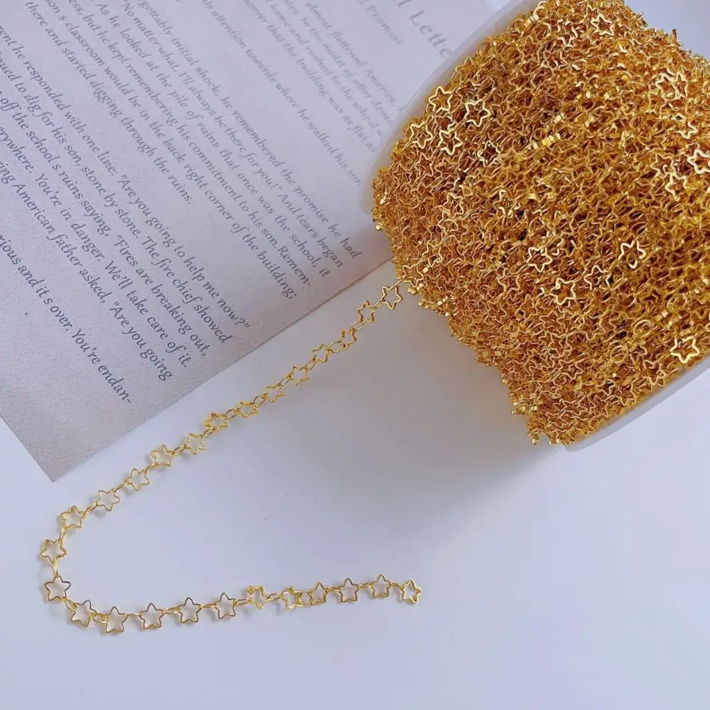 2 Mét 1 Mét Ngôi Sao Dây Chuyền Cho Neckalce Vòng Tay Trang Sức Làm Tự Làm Thành Phần Phụ Kiện Vàng Màu Dây Sỉ