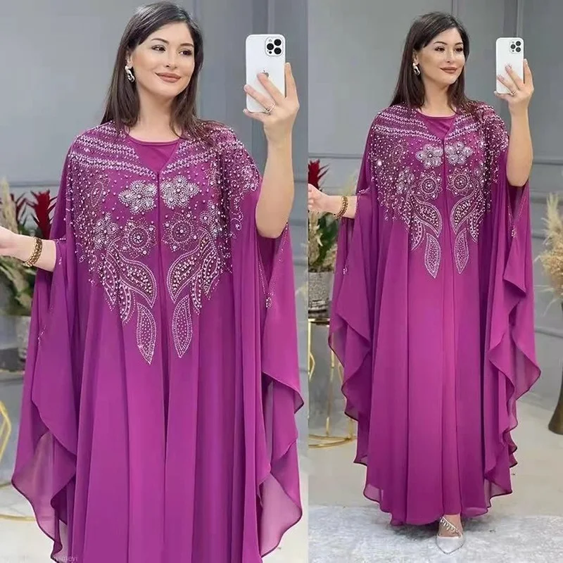 女性のための豪華なシフォンドレス,ドバイ,イスラム教徒のファッション,モロッコのカフタン,結婚披露宴,女性のためのジュラバ,2020