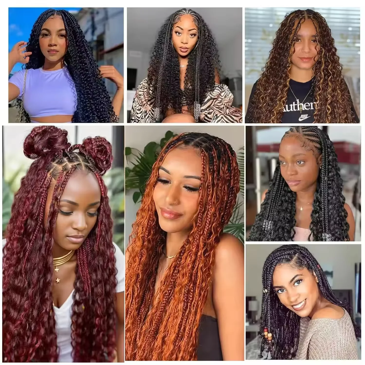 Tief gewelltes Twist-Häkelhaar, Boho-Zopfhaar, synthetisches lockiges Haar, Häkelzöpfe, Hochtemperaturfaser-Flechthaarverlängerungen