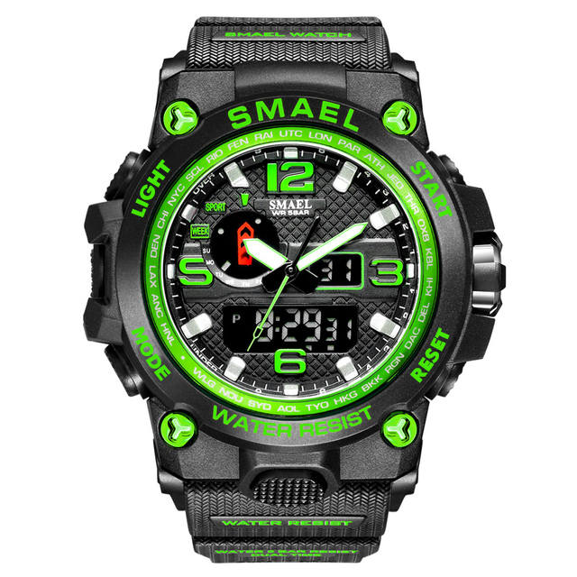 Smael-reloj deportivo de lujo para hombre, cronógrafo Digital Led, resistente al agua, estilo militar, para estudiantes