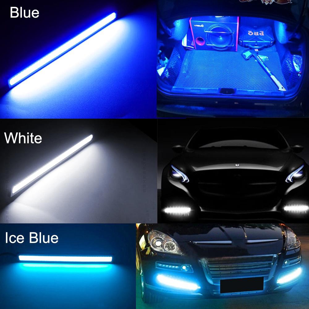 10 Stuks 17Cm Led Drl Waterdicht Rijden Dagrijverlichting Strip 12V Cob Led Auto Aluminium Strepen Verlichting