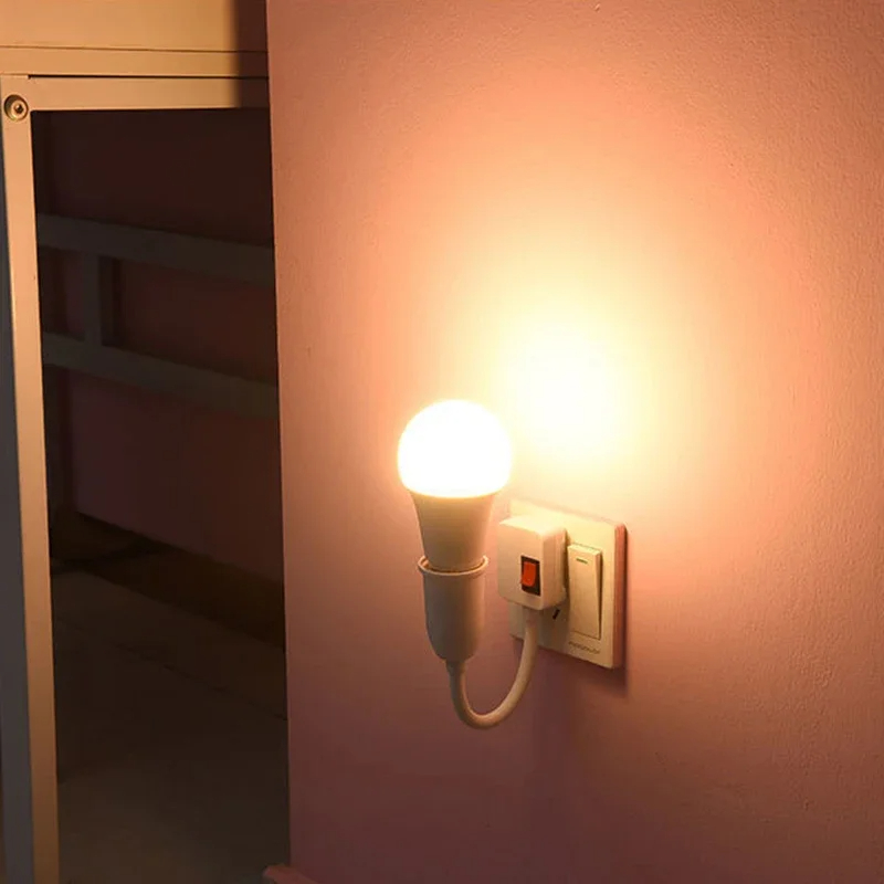 Direct Plug-in Rotary Lamp Head E27 Socket Lamp Bulb Holder with Switch EU Plug Lamp Holder LED Table Lamp Led Base Lamp Base