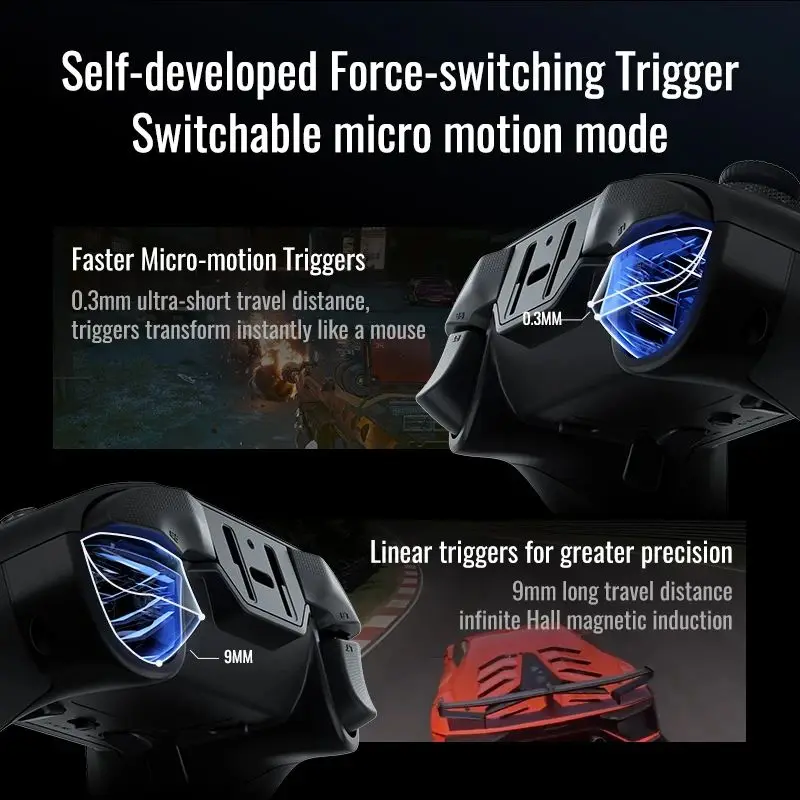 Controlador de jogos Flydigi Vader 4 Pro, suporte Tirgger comutível com força, para PC/NS/Mobile/TV Box, PC Gamer PS Cloud Game Gamepad