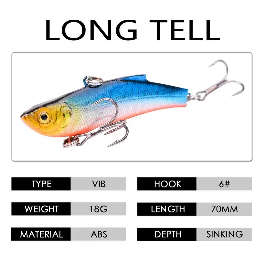 Aorace 1 Mùa Đông Băng Dụ 7Cm/18G Chìm Cau Nhân Tạo Rattlin Rung VIB Mồi crankbait Treble Móc Câu