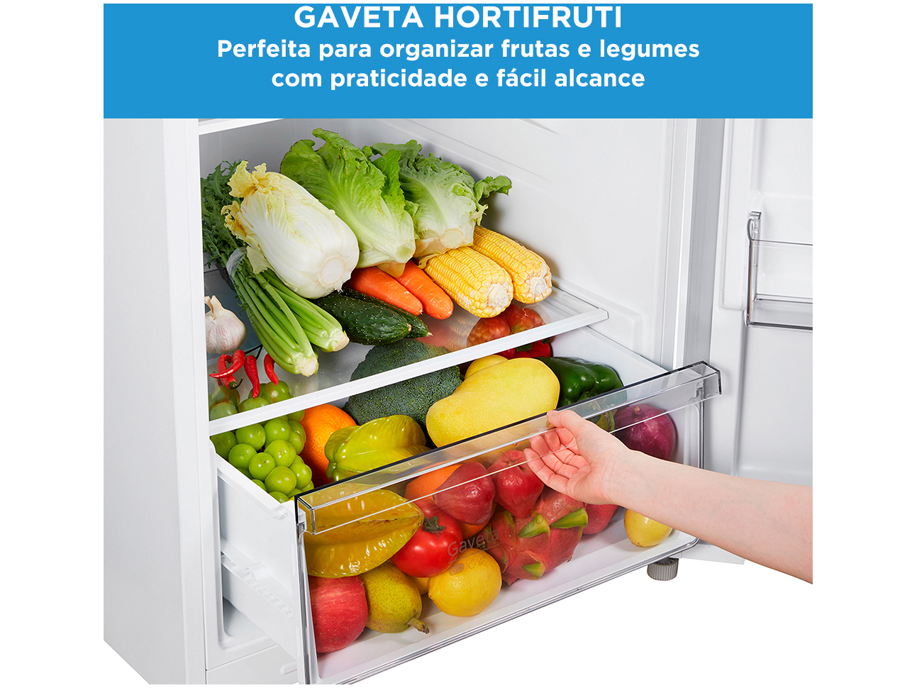 Geladeira/Refrigerador Midea Frost Free 2 Portas Branca 425L MD-RT572EVD011 - 110V