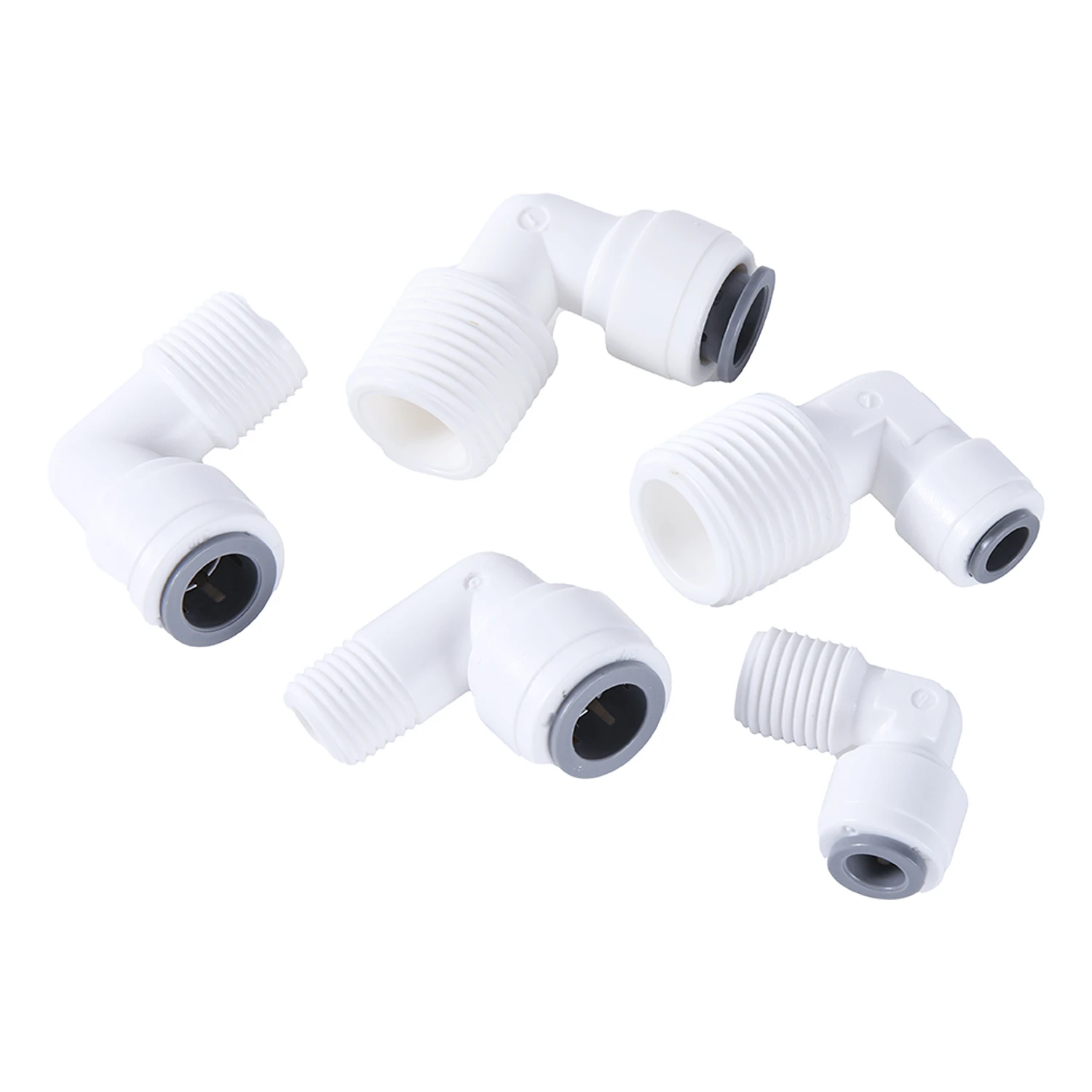 10 Uds codo RO accesorio de agua 90 grados rosca macho hembra 1/4 3/8 POM manguera acuario filtro de ajuste rápido piezas de ósmosis inversa