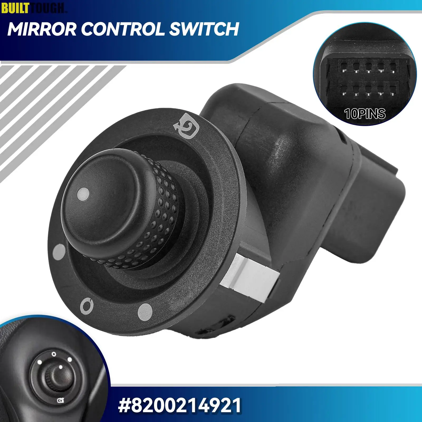 Botón de interruptor de control de espejo retrovisor eléctrico eléctrico 8200676529 8200214921   Repuesto para Renault Clio Mk4 Modus Captur