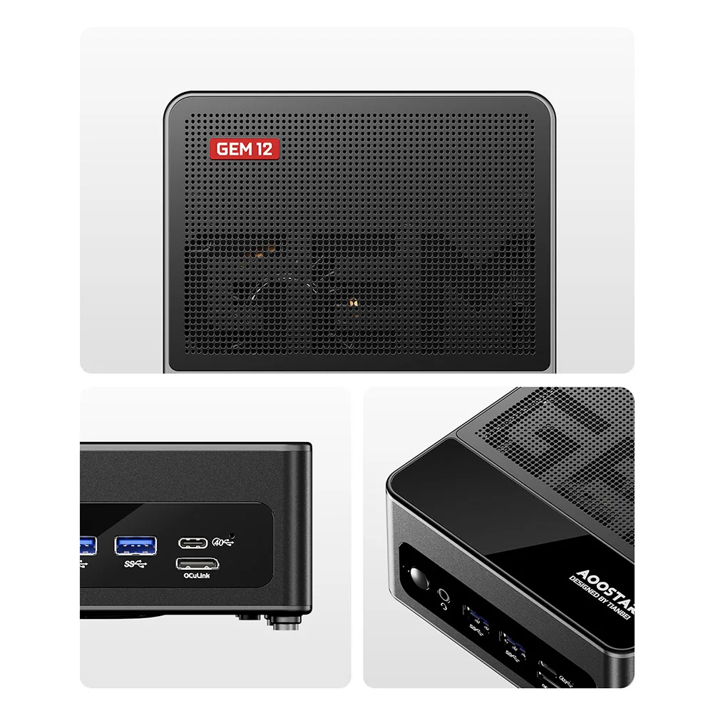 Aoostar gem12 max mini pc und ryzen 7 8845hs 8 core bis zu 5,1 ghz 32gb ddr5 ram 1tb pcle 4,0 ssd wifi 6 bluetooth 2. 0 2*5,2g lan