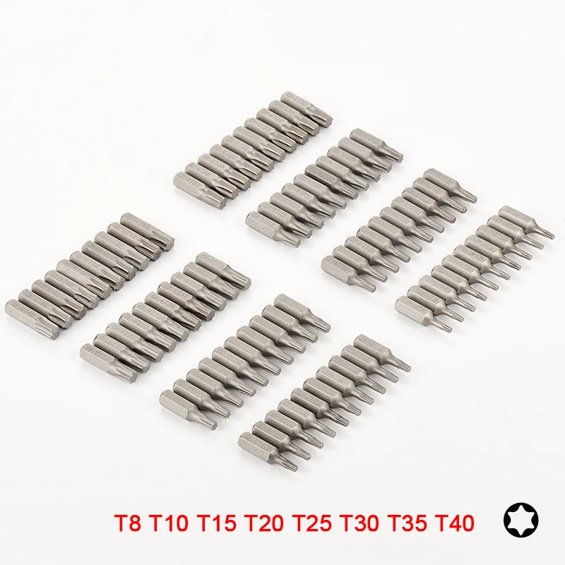 10 Hoặc 8 Chiếc Tua Vít Đầu Torx Bộ 1/4 Chuôi Lục Giác Sao T8 T10 T15 T20 T25 T30 T35 T40 tua Vít Bit Cho Nhà Dụng Cụ Cầm Tay