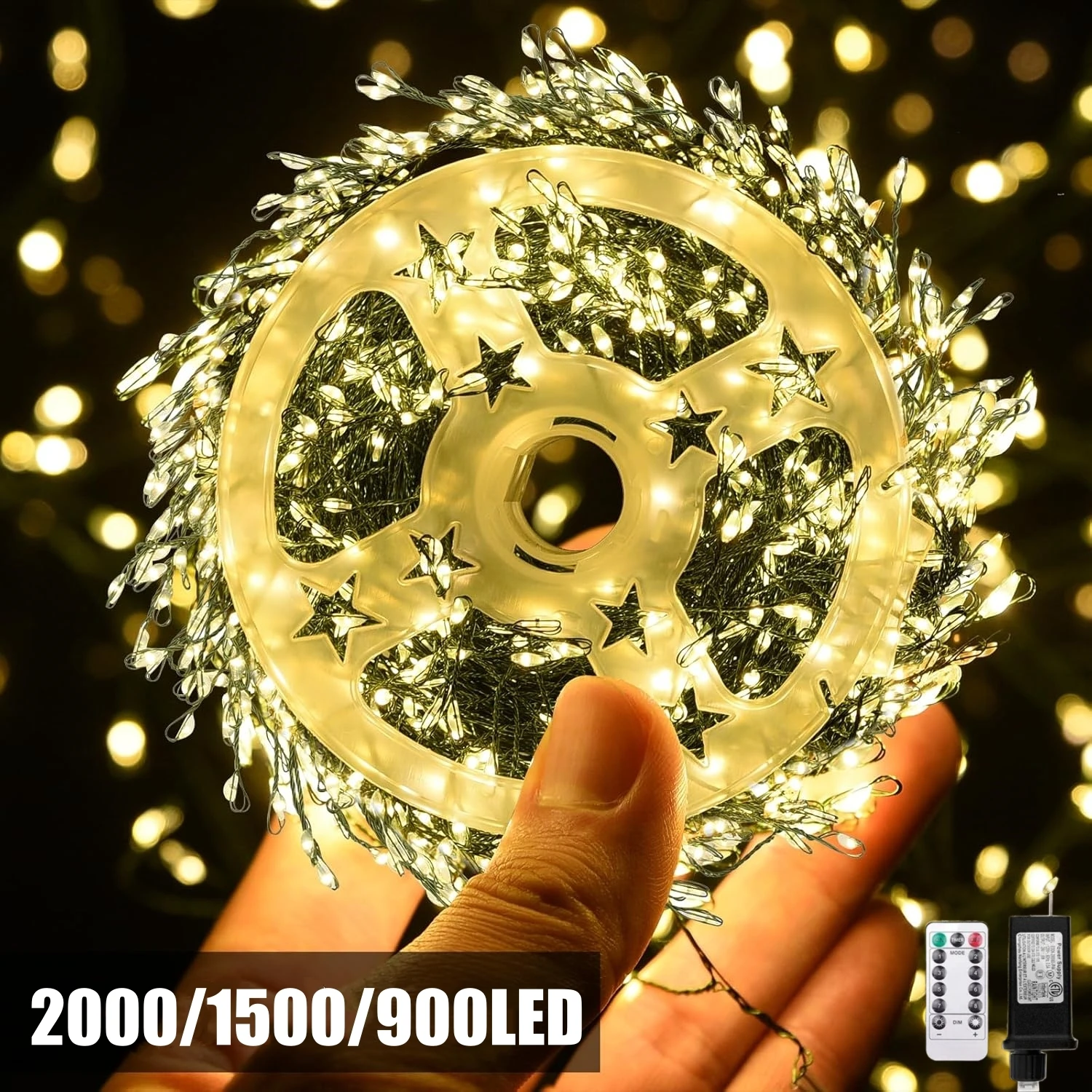 LED-Feuerwerkskörper-Lichterkette, EU/US-Gleichstrom, Fernbedienung, Halloween-Girlande, Lichterkette für Hochzeit, Party, Weihnachtsdekoration