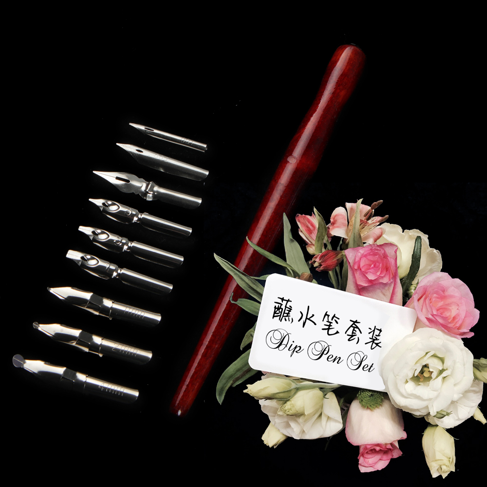 シーマアート 9個入り ペン先+1本 ペンホルダーつけペンセット漫画アニメーションレタリングアート描画多機能ペンその他