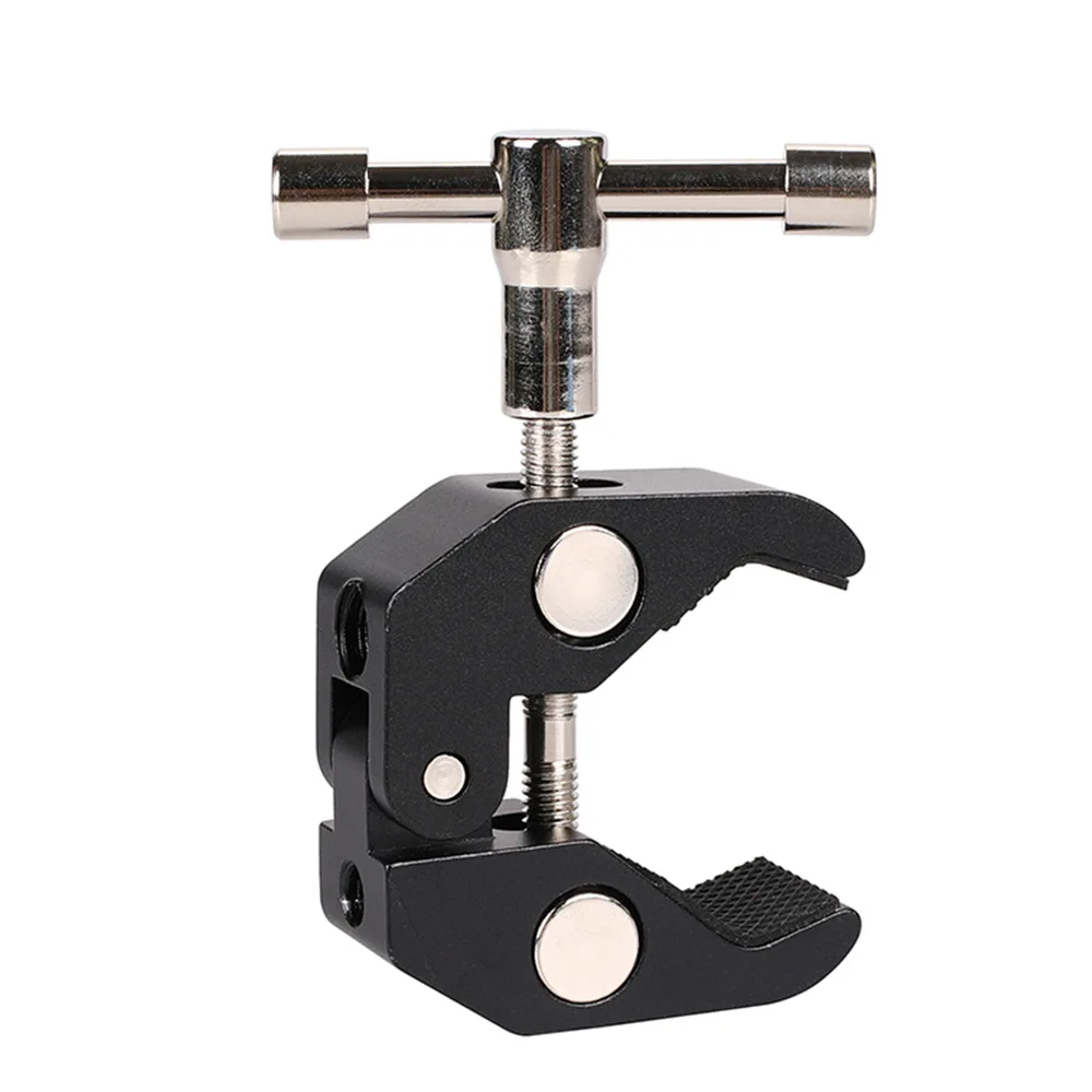Abrazadera de cangrejo multifuncional, accesorios de equipo de fotografía ajustables antideslizantes para Monitor, soporte de cámara de luz LED
