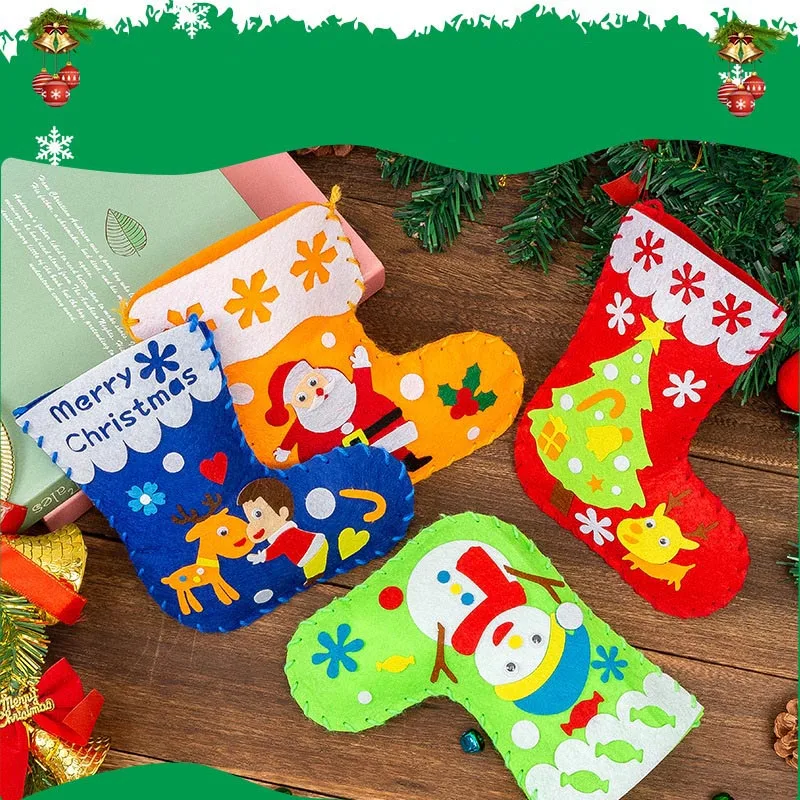 Trẻ Em Tự Làm Vớ Giáng Sinh Mẫu Giáo Đồ Chơi Giáo Dục Trẻ Sáng Tạo Handwork Nghệ Thuật Không Dệt Thủ Công Thủ Công Đồ Chơi Quà Tặng