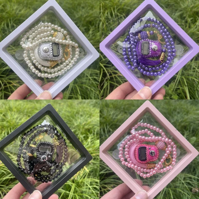 2025 novo conjunto de pulseira de contas de oração coloridas contador de dedo 10 opções de cores rosário tasbih islamique para eid presente de oração de alta qualidade