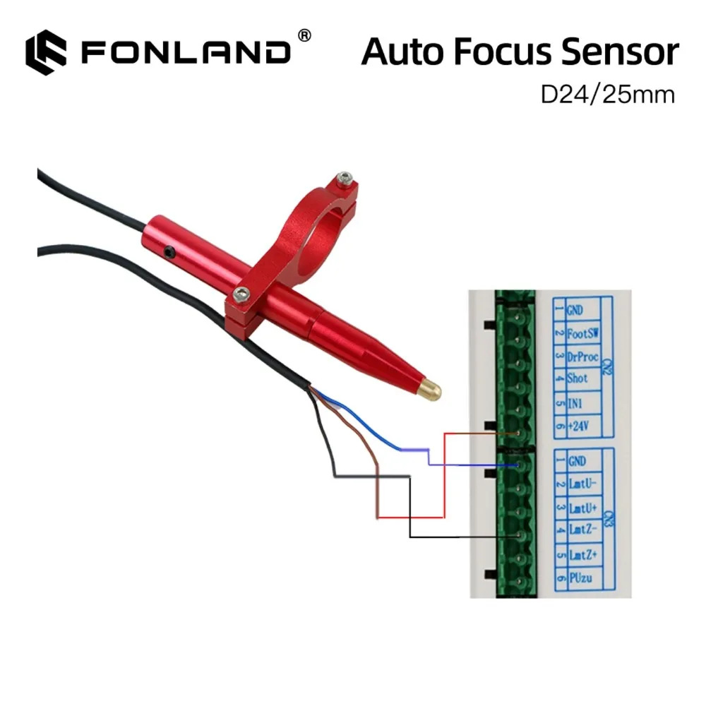 Fonland Auto Focus Sensor Z-Axis for Automatic Motorized Up Down Table CO2 Laser Engraving Cutting machine